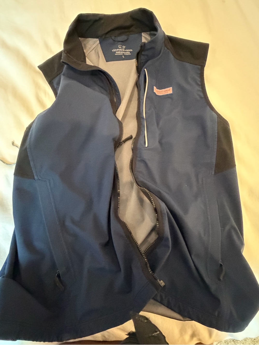 Vineyard Vines Performance Vest Men’s L Navy Black Full Zip